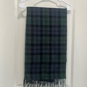 J. Crew Large Green and Navy Plaid Scarf/Wrap